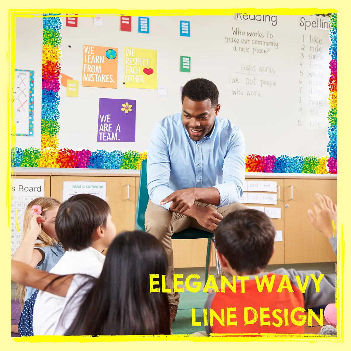 ERKE Confetti Scalloped Bulletin Board Borders 60 ft (18.3 m) | Rainbow Colors for Classrooms & Offices - view 3
