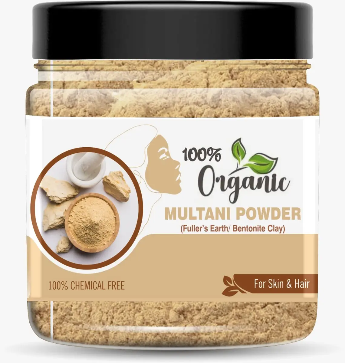 Organic 100% Pure Multani Mitti Powder (Fuller's Earth) Skin Face Clays 350g (12.35 oz) | Natural Clay Mask for Oily & Acne-Prone Skin - main product image