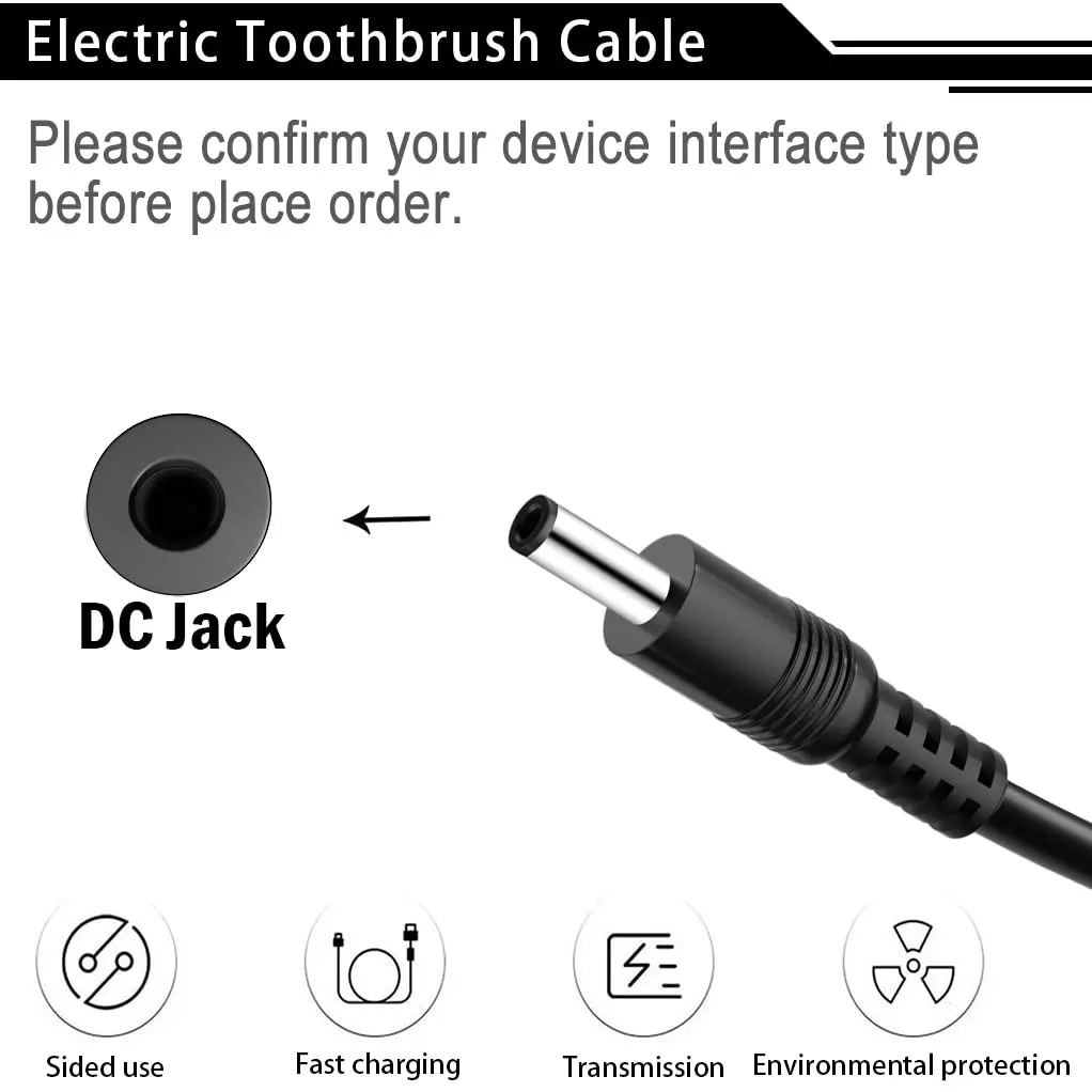 SIOCEN Electric Toothbrush Charger Cable 3ft Pink | Compatible with Fairywill FW917 SG508 FW-508 FW-507 - view 3