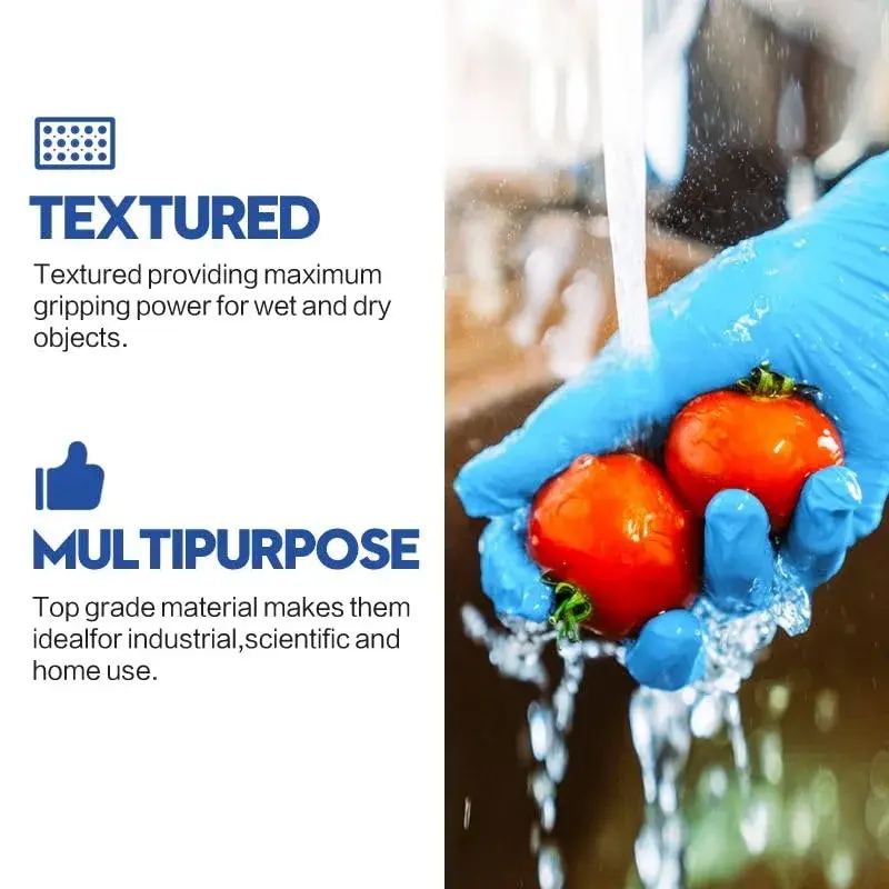 Infimor Nitrile Disposable Gloves Medium Size, 100 Count | 3mil Thickness, Latex-Free, Food-Safe - view 5