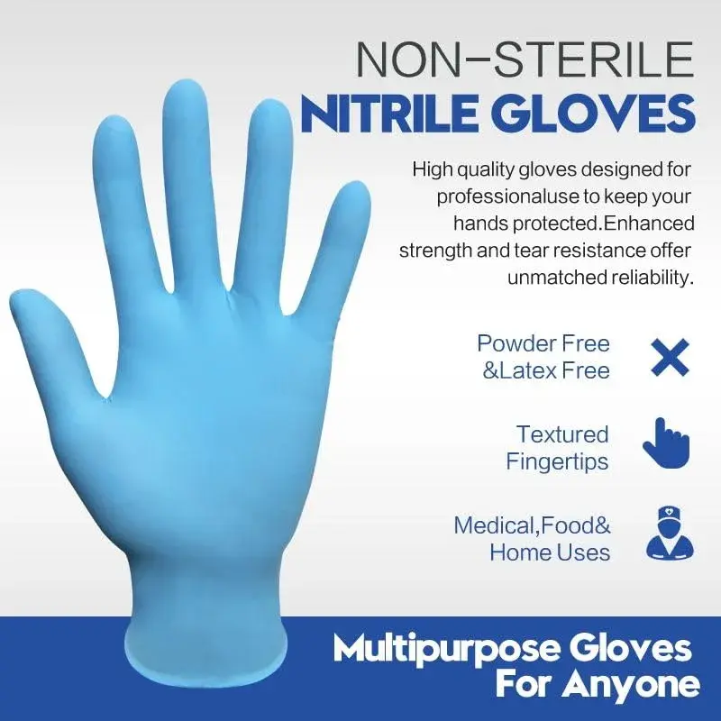 Infimor Nitrile Gloves Small Size 100 Count Blue | Powder-Free, Latex-Free, 3mil Thickness - view 3