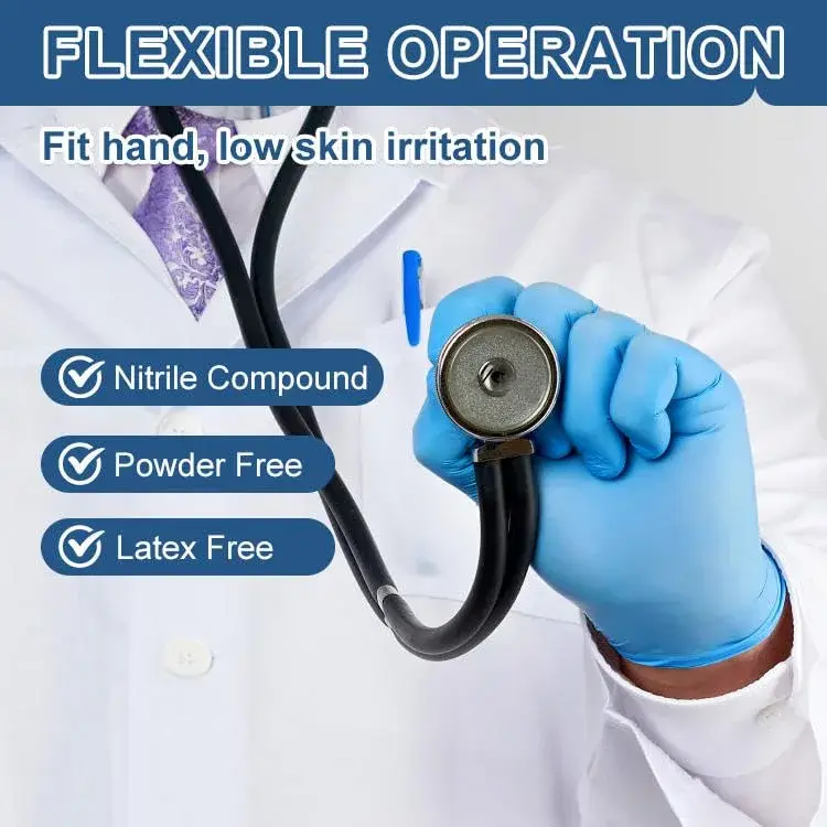 Infimor Nitrile Exam Gloves 3mil Blue X-Large (Pack of 100) | Latex Free, Powder Free, Food Safe - view 6