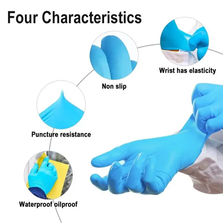 Infimor Nitrile Exam Gloves 3mil Blue X-Large (Pack of 100) | Latex Free, Powder Free, Food Safe - view 2