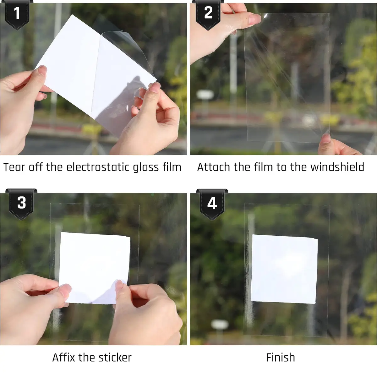 Zonon Windshield Sticker Applicator 4x6 in | Static Cling Window Film for Car Windows - view 5