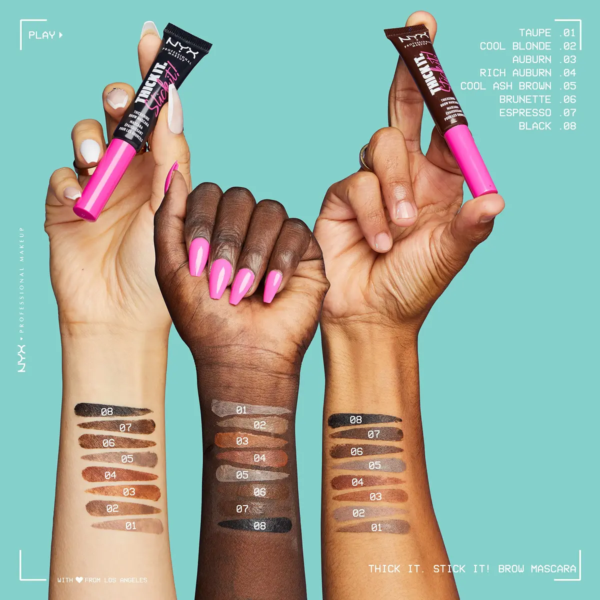 NYX PROFESSIONAL MAKEUP Thick It Stick It Brow Mascara Brunette 7ml (0.23 Fl Oz) | Vegan Brow Gel for Thicker Brows - view 5