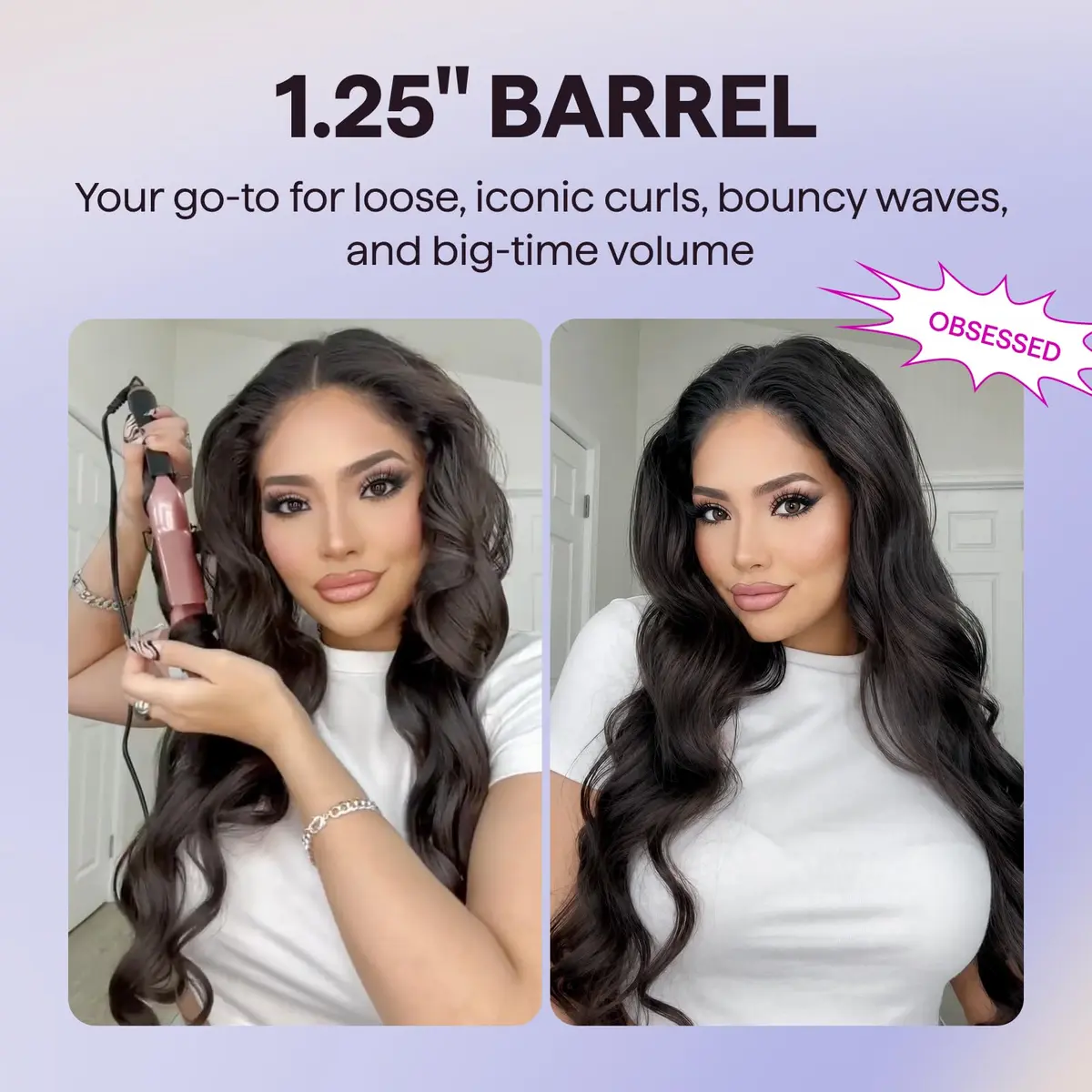 wavytalk 5 in 1 Curling Iron Set with Heated Round Brush | 0.5-1.25 inch Ceramic Barrels for Glamorous Styles - view 5