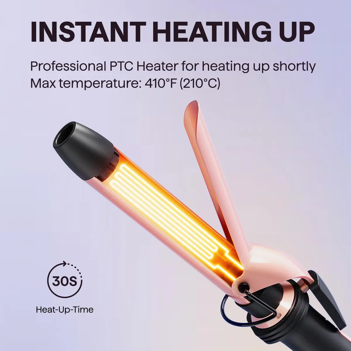 wavytalk 5 in 1 Curling Iron Set with Heated Round Brush | 0.5-1.25 inch Ceramic Barrels for Glamorous Styles - view 6