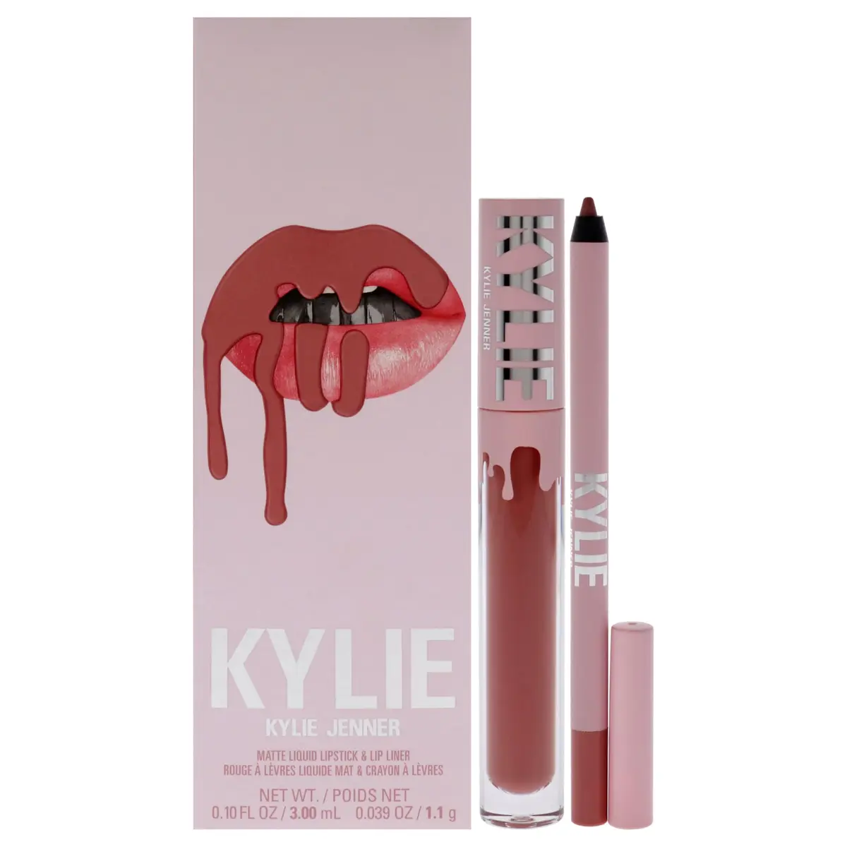 KYLIE Matte Lip Kit - Angel | Long-lasting, Smudge-resistant Liquid Lipstick & Lip Liner (0.10oz each) - main product image