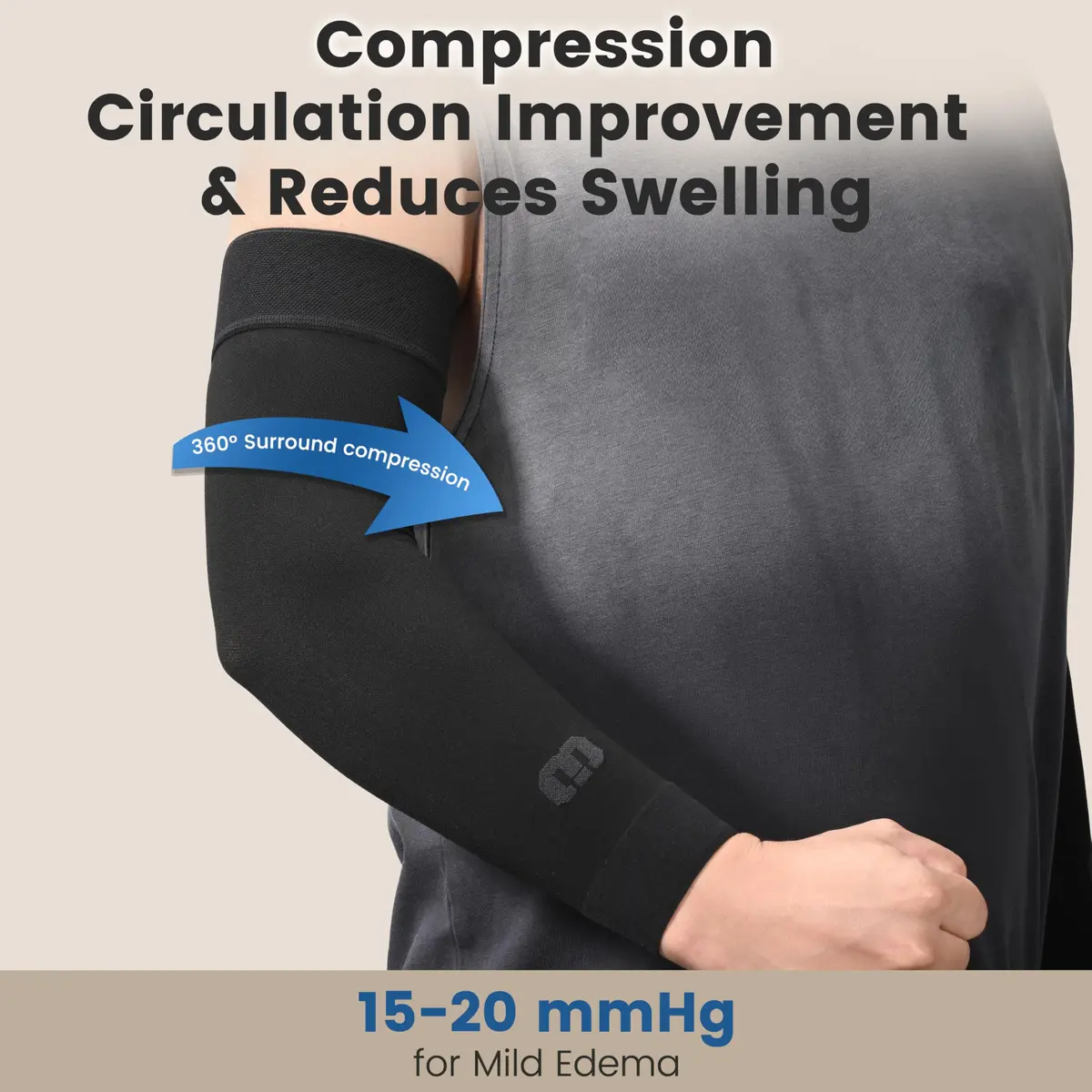 MGANG Medical Compression Arm Sleeve 15-20 mmHg | Post-Surgery & Lymphedema Relief - view 3