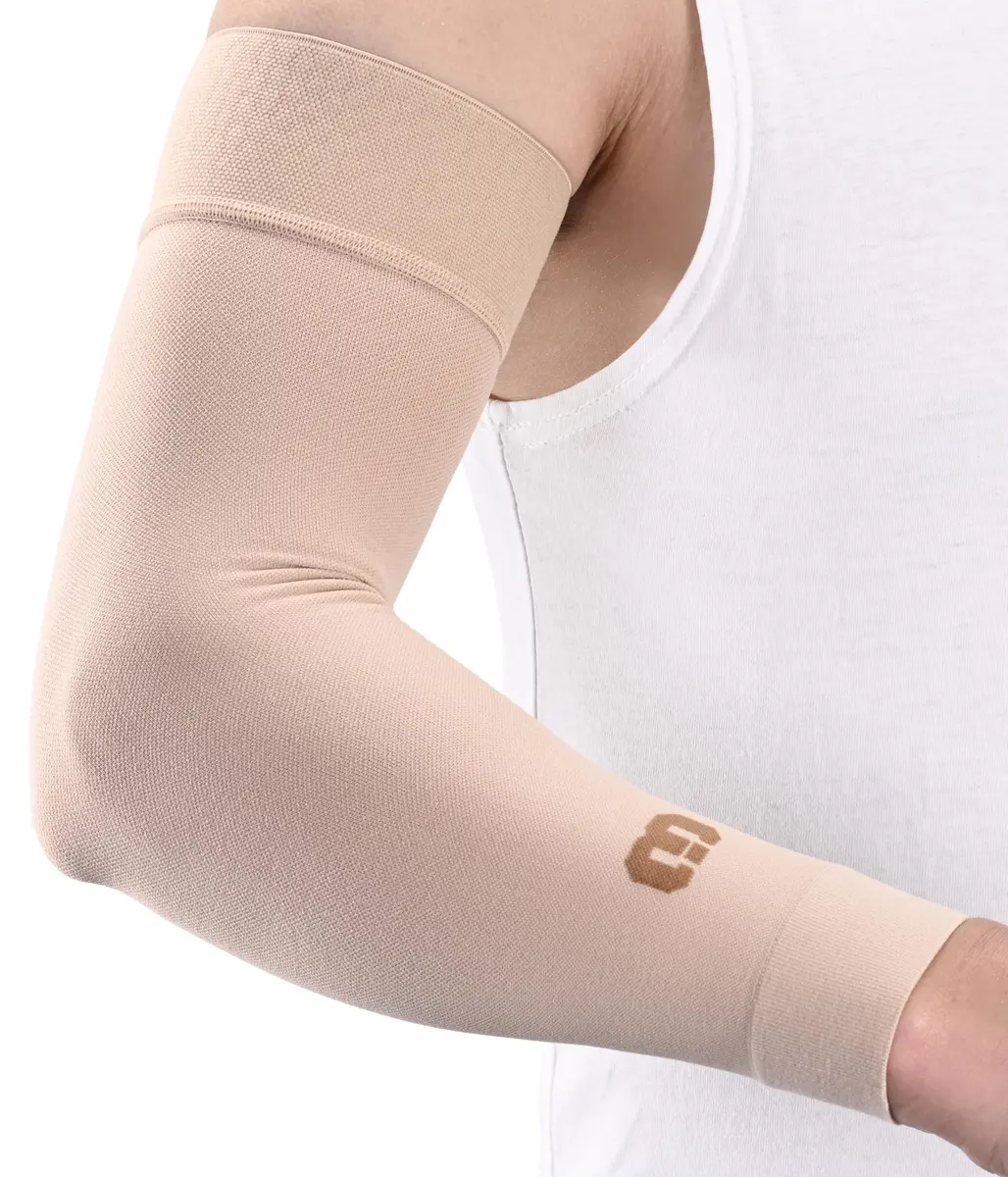 MGANG Medical Compression Arm Sleeve 15-20 mmHg, Lymphedema & Post-Surgery Support | German-Engineered 80% Nylon, 20% Spandex - main product image