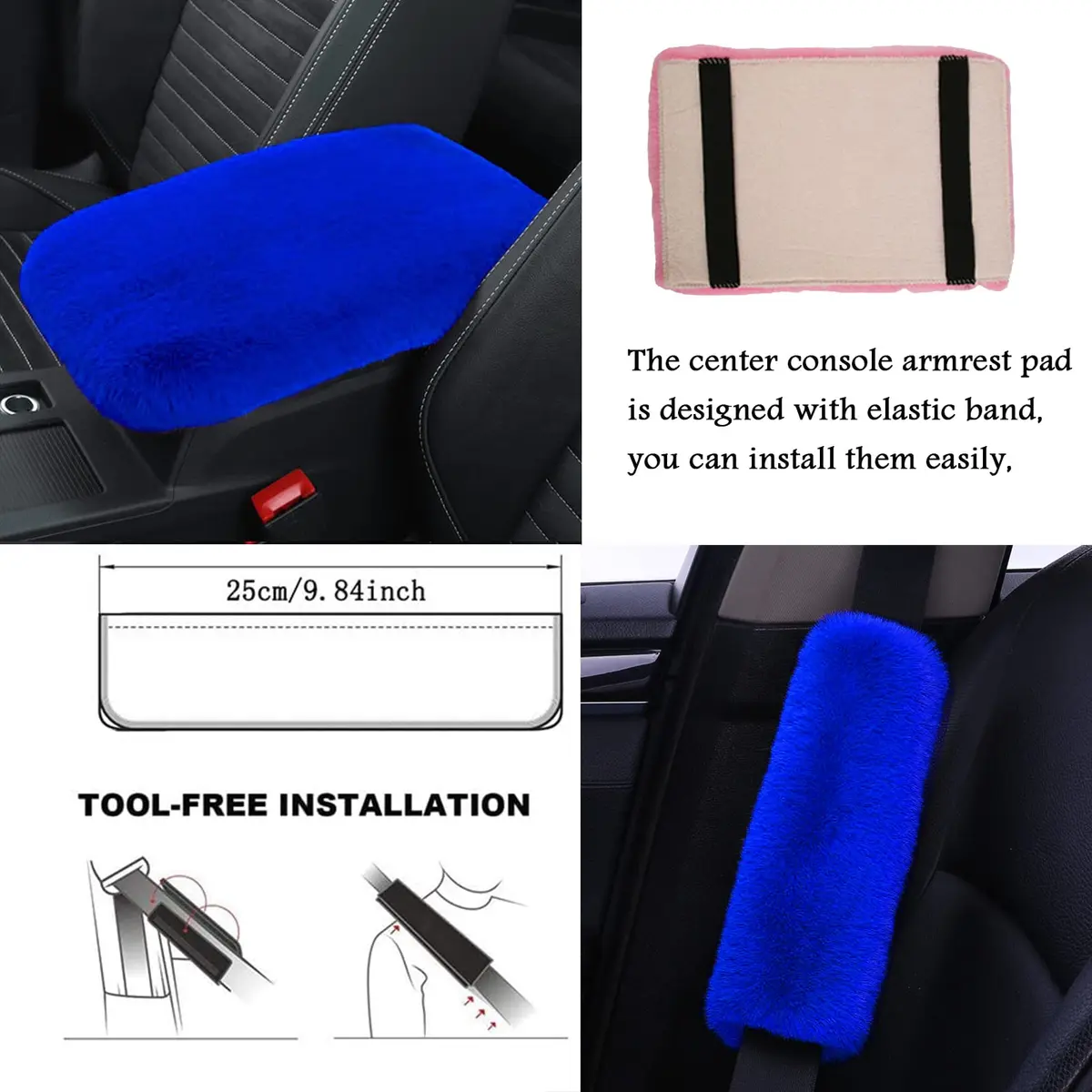 ZYNQACC Fluffy Steering Wheel Cover Set 15 Inches | Warm Soft Fuzzy Car Accessories for Women/Girls - view 4