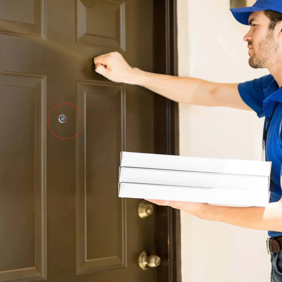 Junxave Door Viewer Peephole Solid Brass 220° Privacy Cover | Heavy Duty Security for Doors 35–55mm - view 8