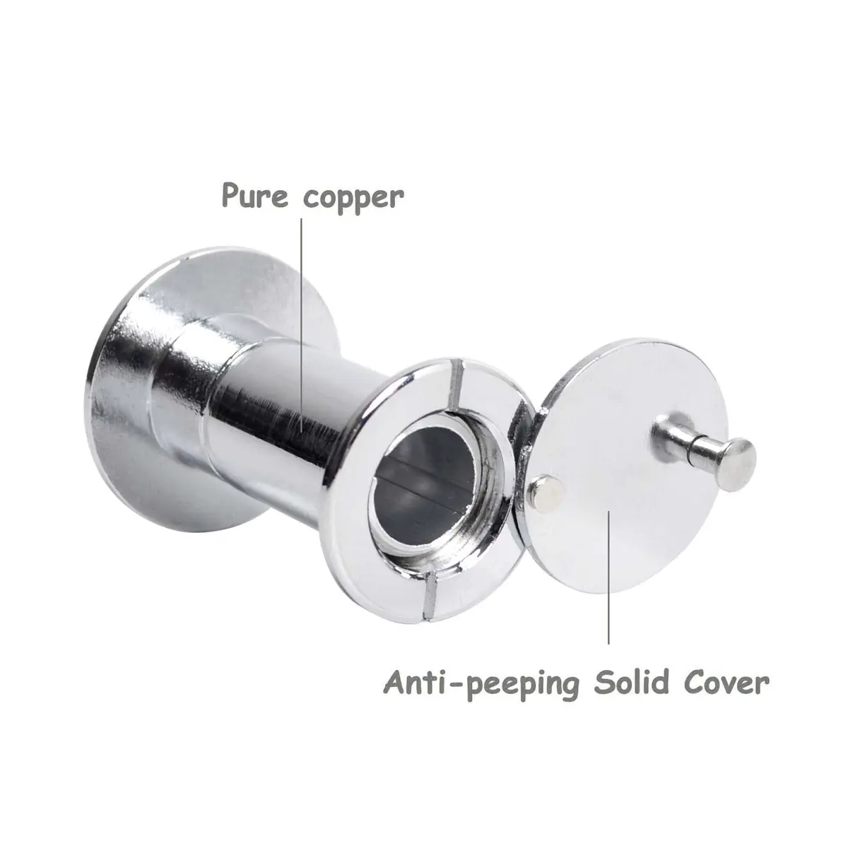 Junxave Door Viewer Peephole Solid Brass 220° Privacy Cover | Heavy Duty Security for Doors 35–55mm - view 4
