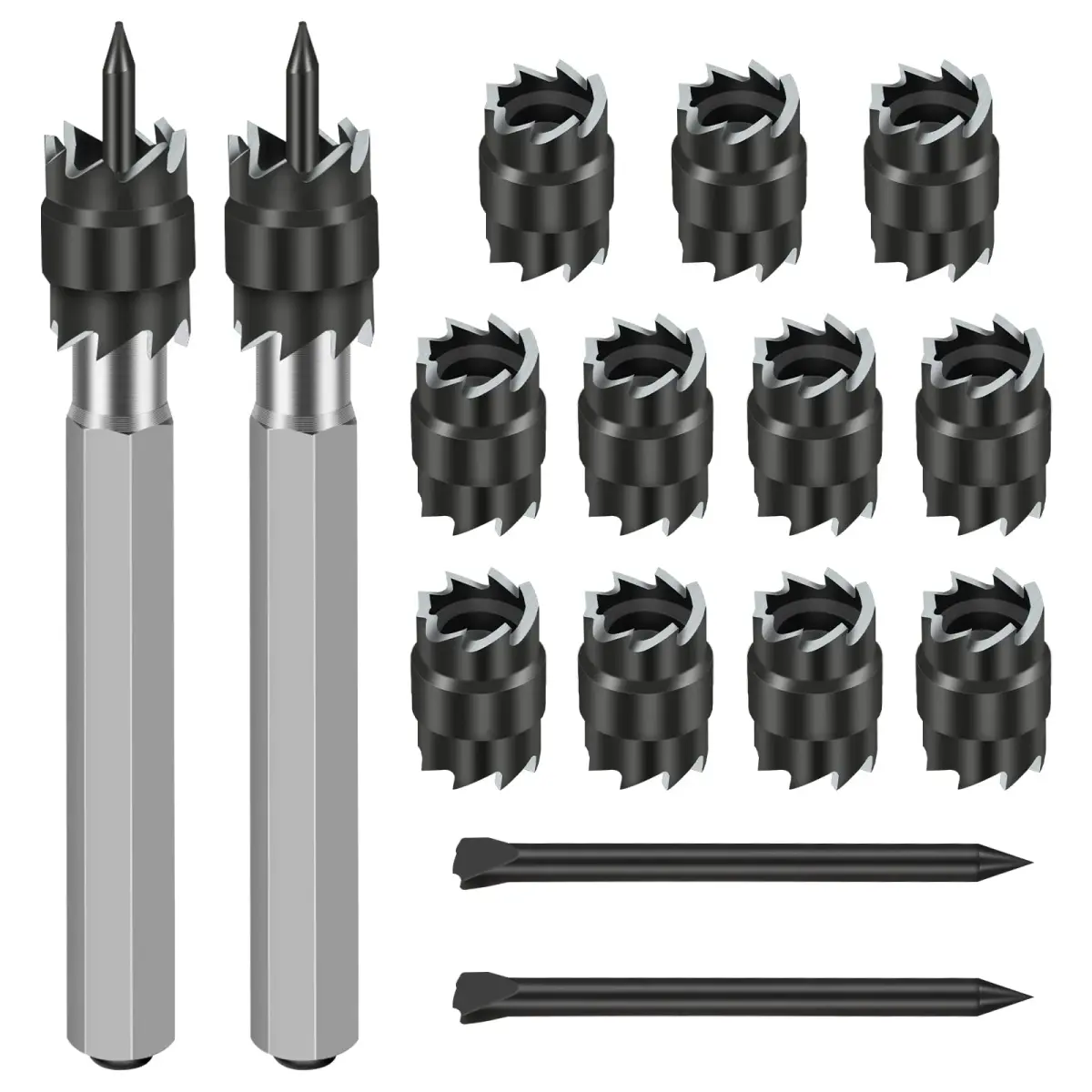 EEEKit 15-Piece Rotary Spot Weld Cutter Set with 3/8" Double-Sided Blades | HSS Drill Attachment for Sheet Metal - main product image