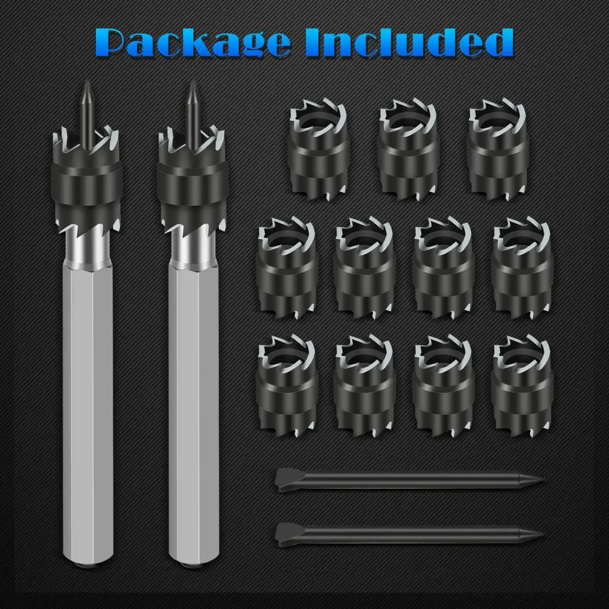 EEEKit 15-Piece Rotary Spot Weld Cutter Set with 3/8" Double-Sided Blades | HSS Drill Attachment for Sheet Metal - view 6