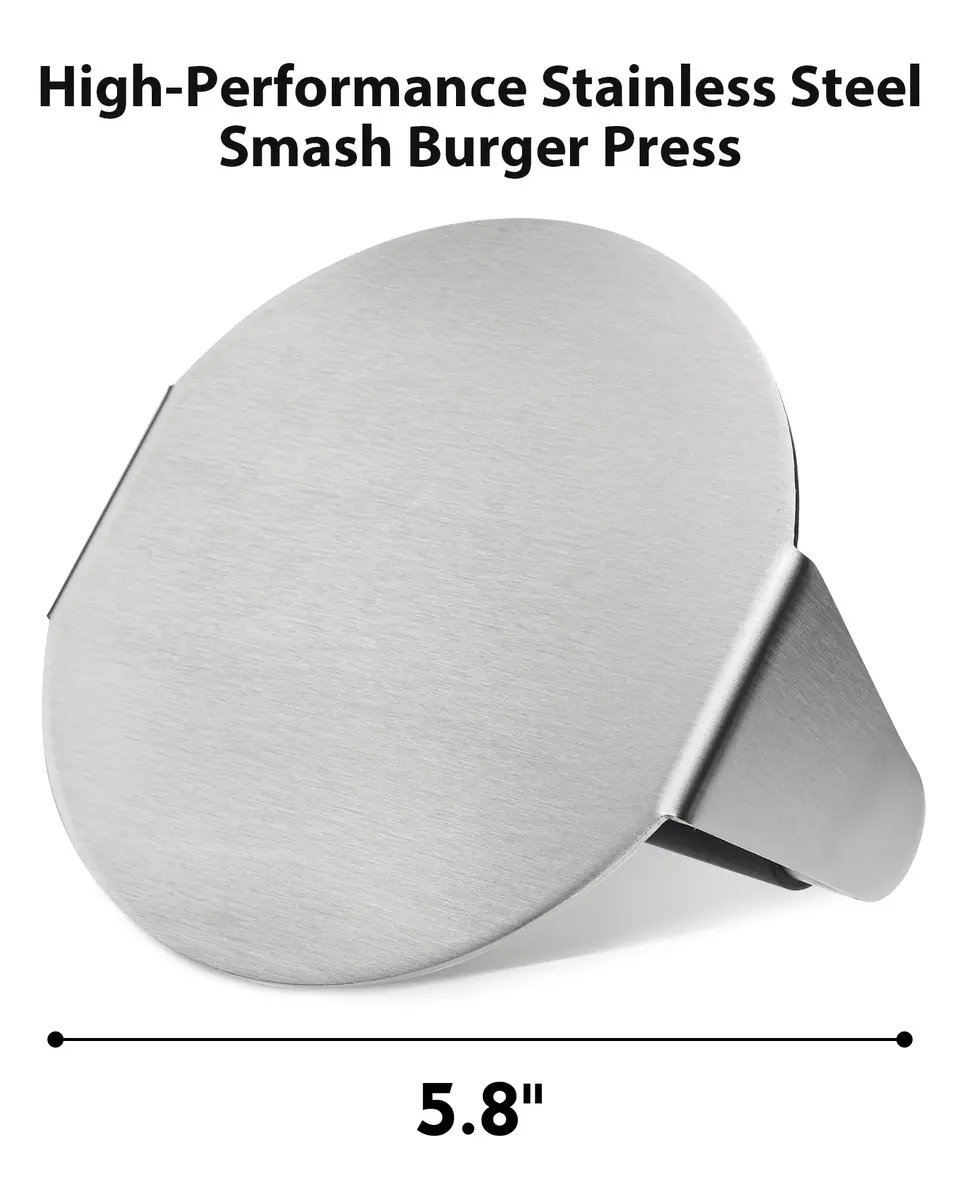 FANGSUN Stainless Steel Burger Press 5.8 Inch | Flat & Heat-Resistant for BBQ & Home Kitchen - view 5