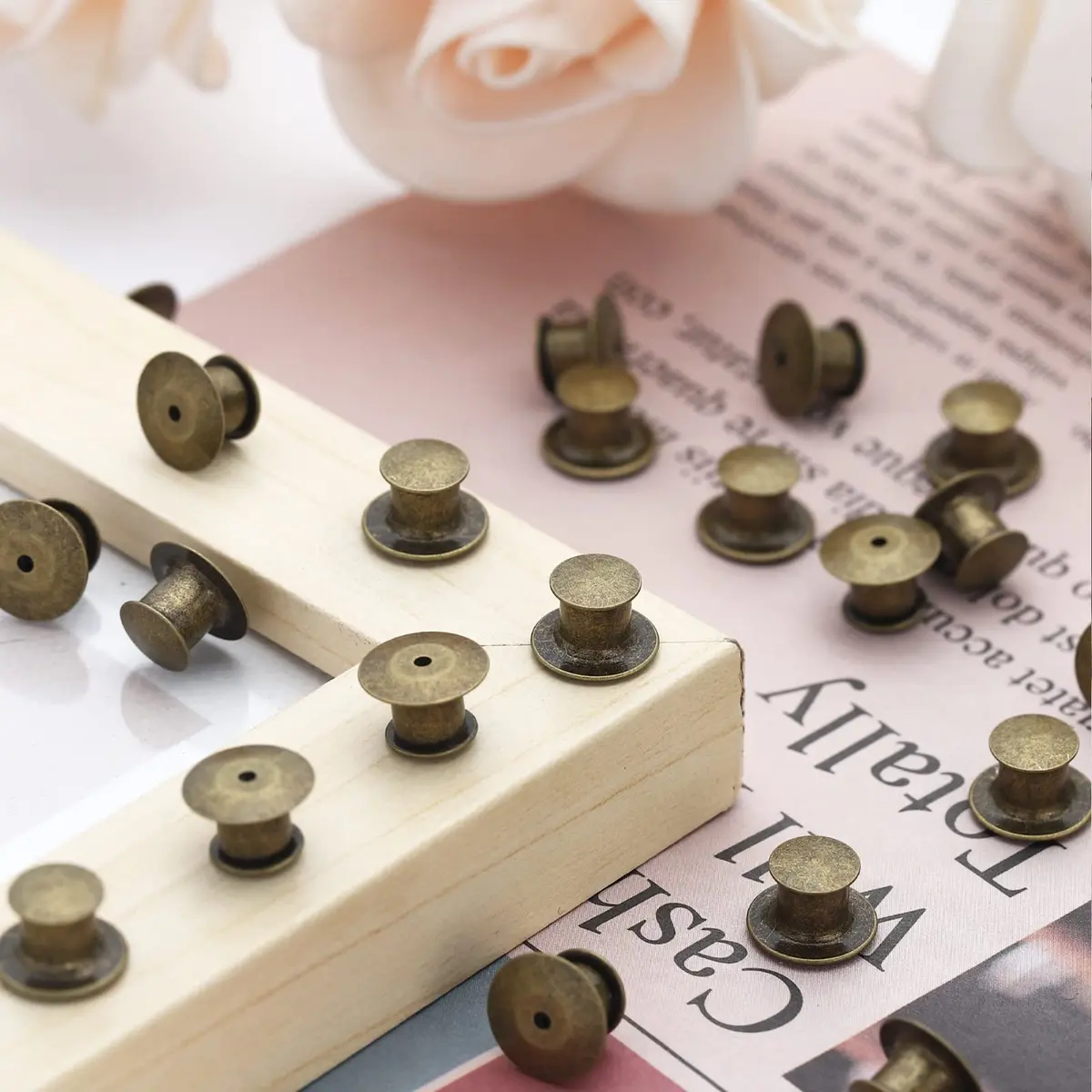 SUBANG Locking Pin Backs 40 pcs | Nickel Copper Jewelry Findings with Storage Case - view 4
