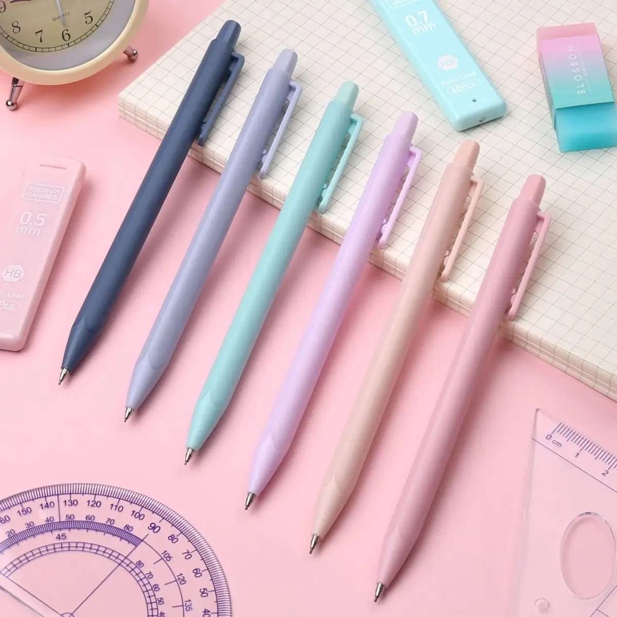 Four Candies Cute Mechanical Pencil Set, 6-Pack 0.5mm & 0.7mm | Pastel Candy Colors for Students - view 8