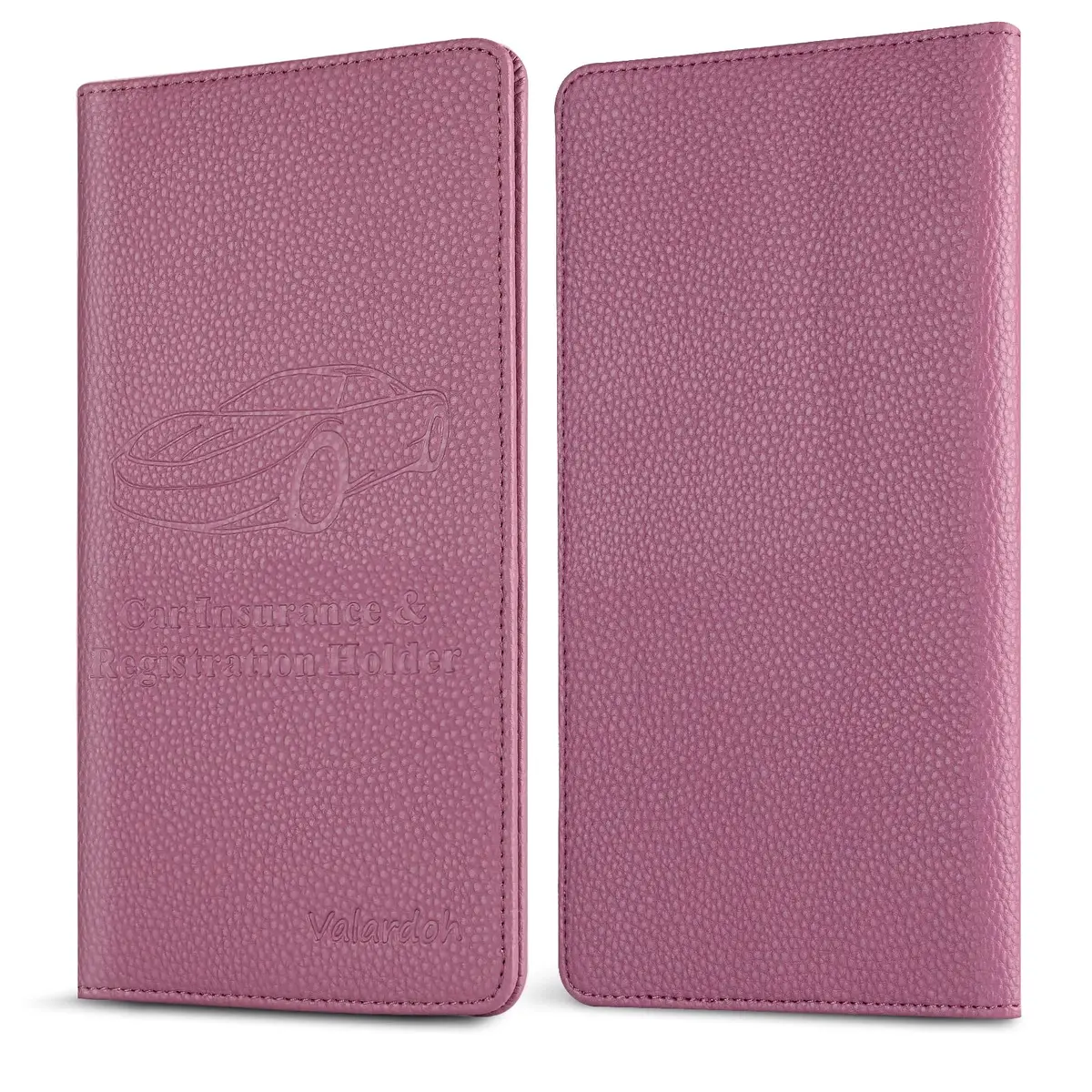 Valardoh Premium Car Registration and Insurance Card Holder Purple | 24.1 cm x 13 cm x 1 cm - view 5
