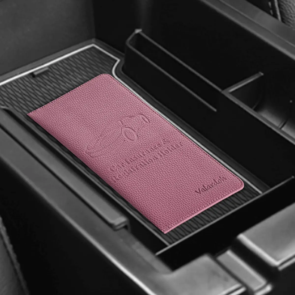Valardoh Premium Car Registration and Insurance Card Holder Purple | 24.1 cm x 13 cm x 1 cm - view 7