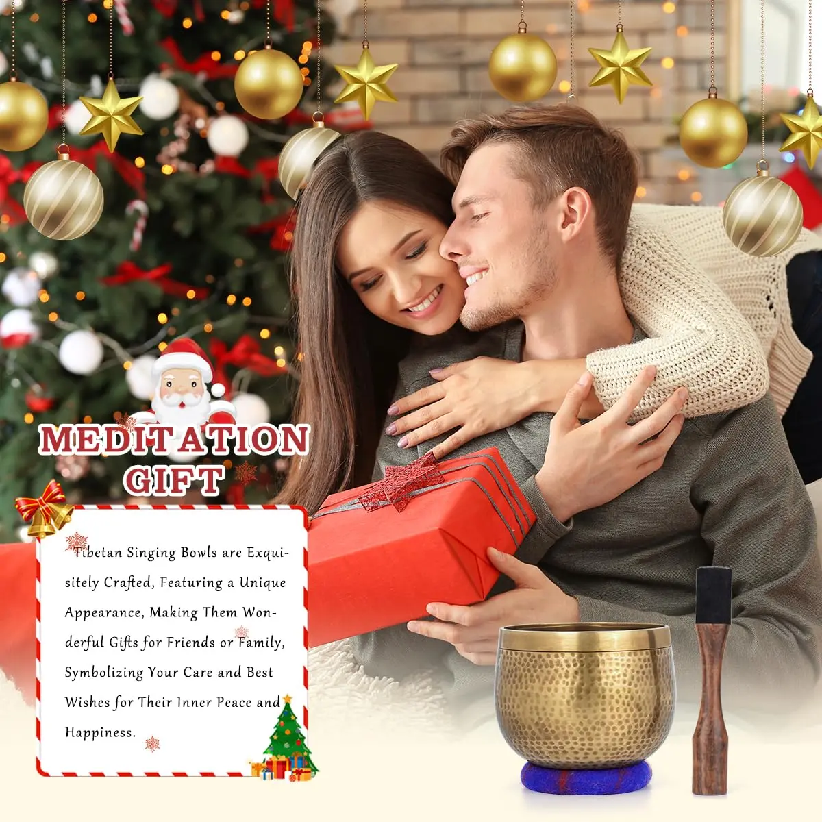 Relaehih Tibetan Singing Bowl Set 12.7 cm (5 inch) | Authentic Nepal Hand-Hammered Meditation Chakra Sound Bowl - view 8
