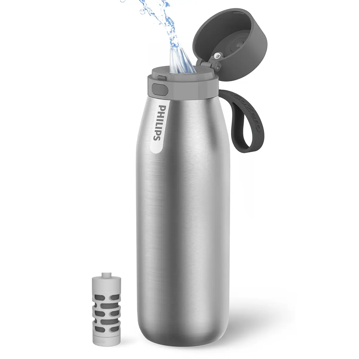 PHILIPS Filtered Water Bottle Stainless Steel Travel Keeps Cold 32oz | Double-Wall Insulation & Filtered Water - main product image