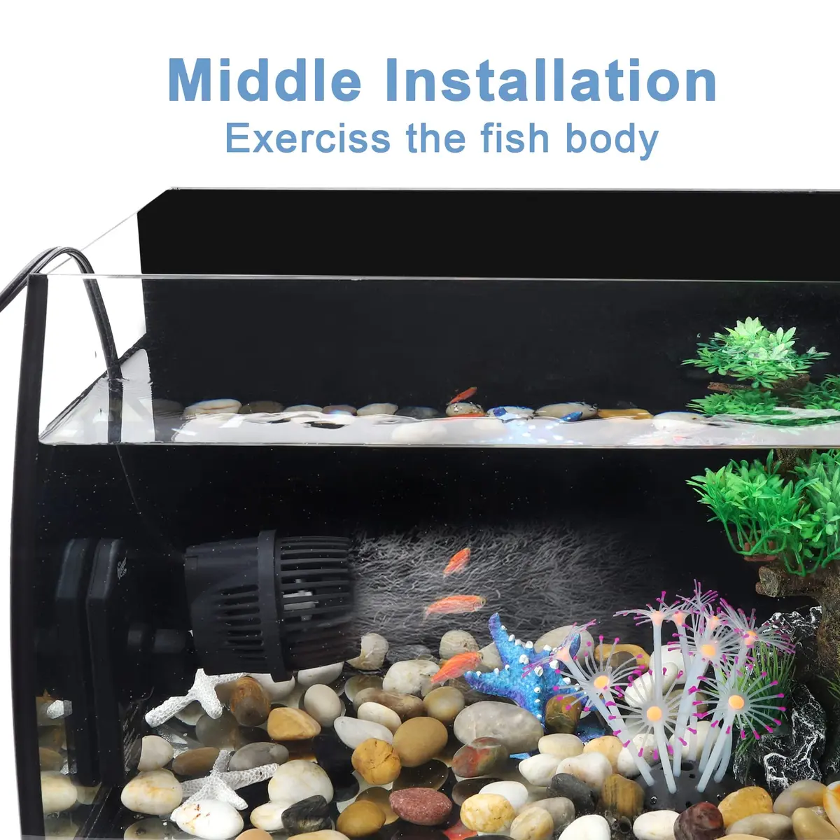 hygger 2100 GPH Aquarium Wave Maker Pump with Magnetic Suction Base & 360° Rotation | 12W Powerhead for 75-130 Gal Tanks - view 5