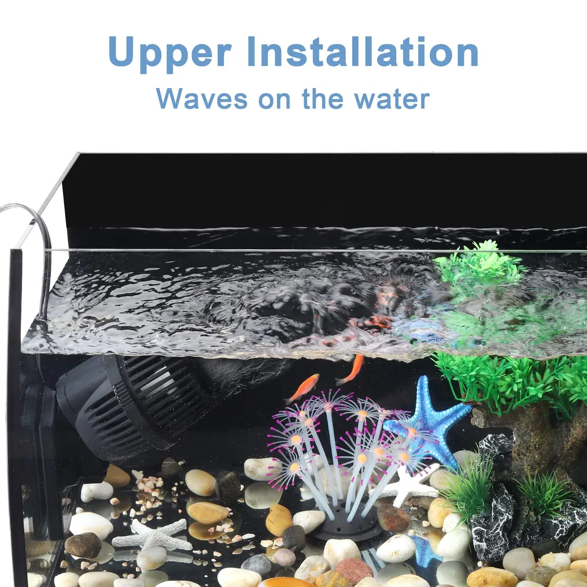 hygger 2100 GPH Aquarium Wave Maker Pump with Magnetic Suction Base & 360° Rotation | 12W Powerhead for 75-130 Gal Tanks - view 4