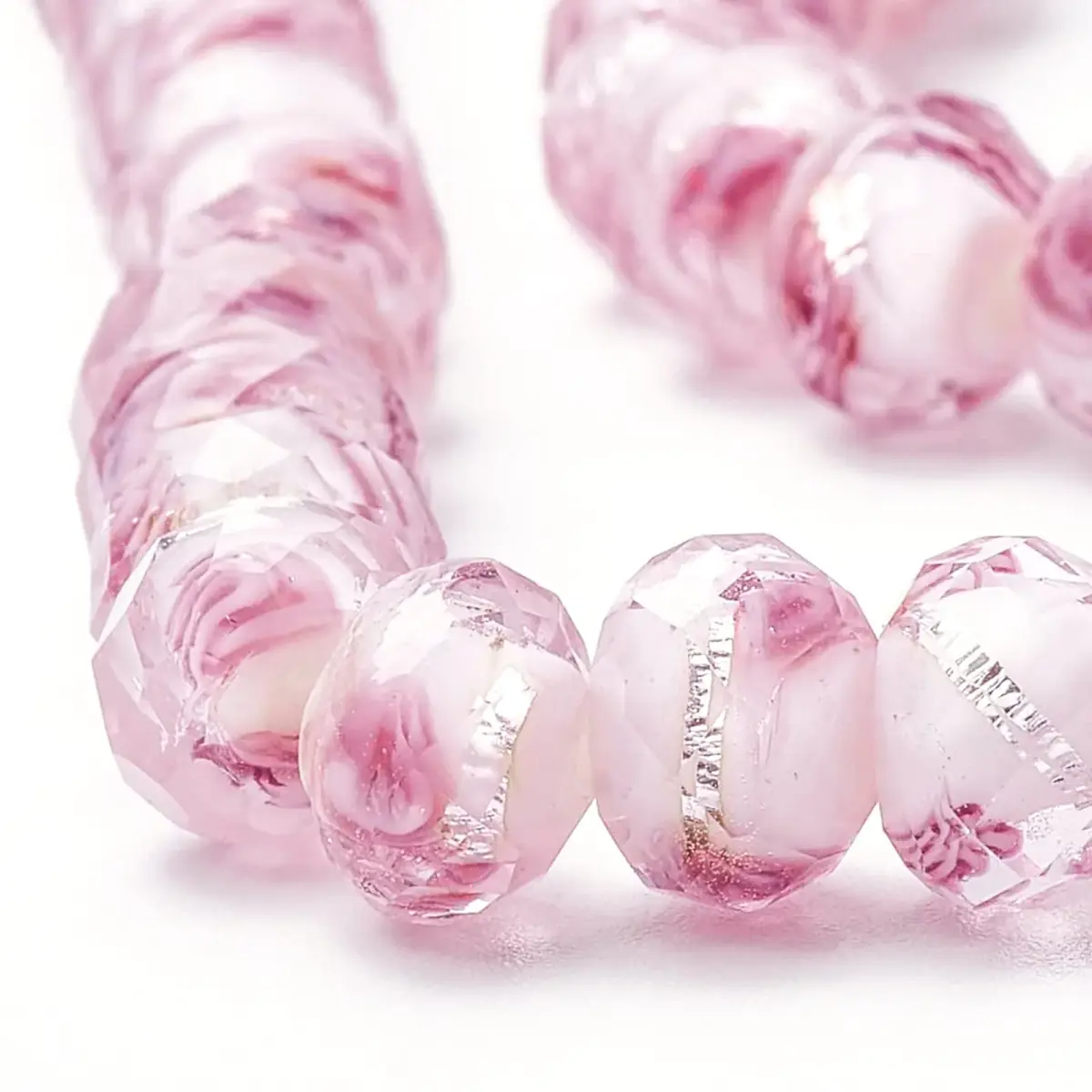PH PandaHall 70pcs 8mm Rose Lampwork Glass Beads | Handmade Floral Beads with 2mm Hole - view 3