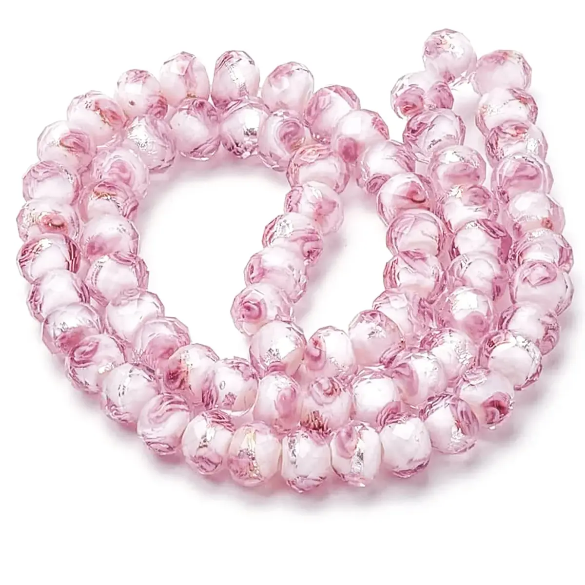 PH PandaHall 70pcs 8mm Rose Lampwork Glass Beads | Handmade Floral Beads with 2mm Hole - view 4
