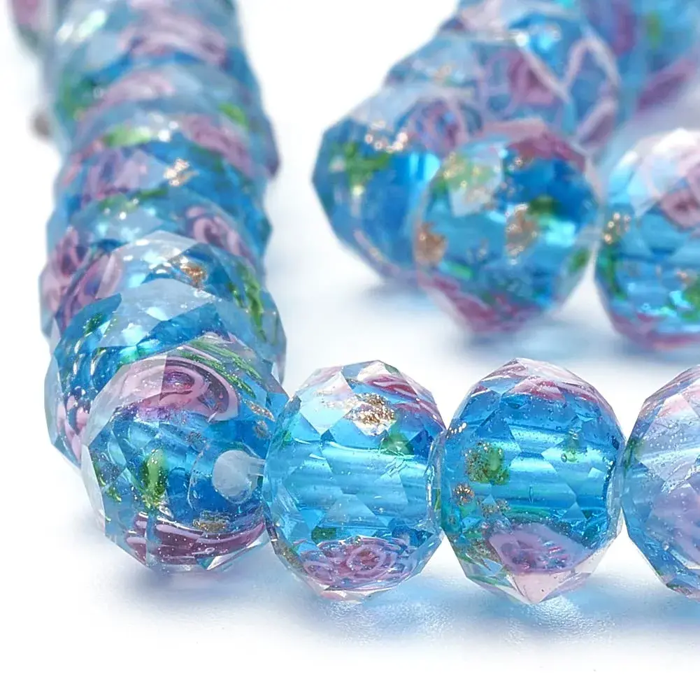 PH PandaHall Gold Sand Lampwork Beads 12mm (0.47in) | Handmade Glass Beads for Jewelry Making - view 2
