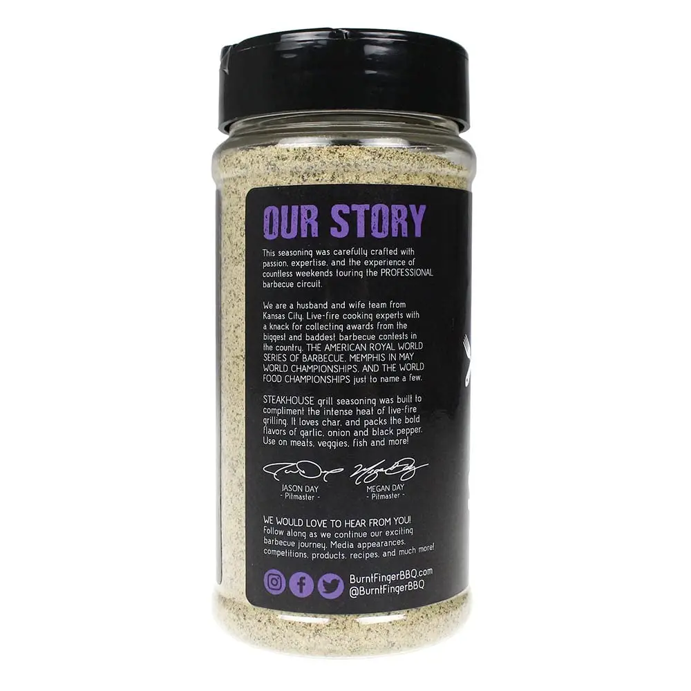 Burnt Finger BBQ Steakhouse Grill Seasoning 11.8 oz | Crafted for Live-Fire Grilling - view 3