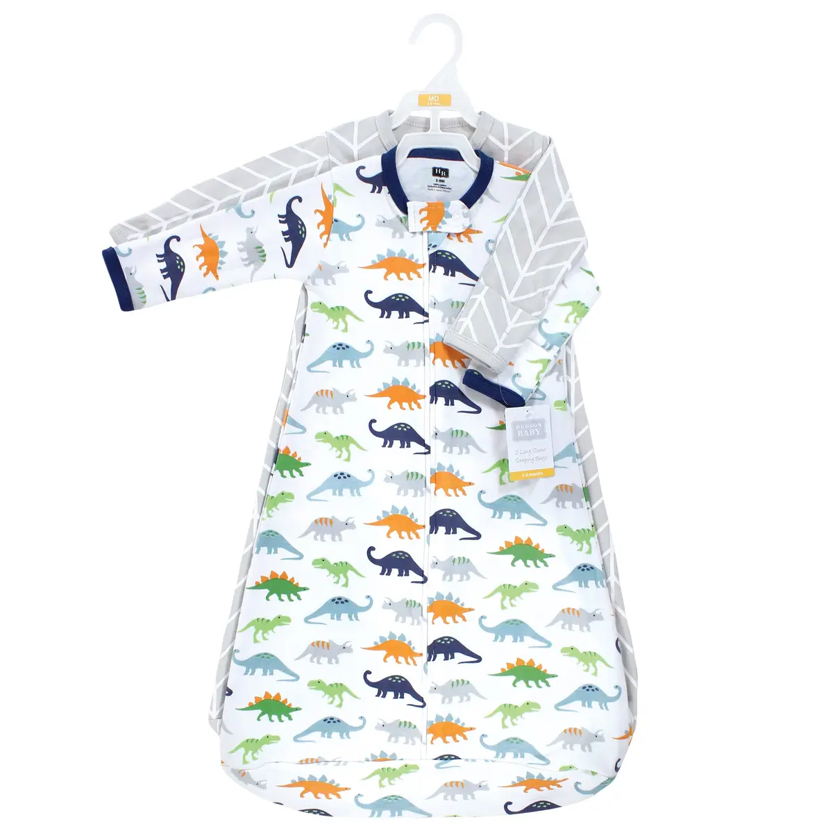 Hudson Baby Unisex Cotton Long-Sleeve Wearable Sleeping Bag Sack Blanket Dinosaurs 12-18 Months - view 2