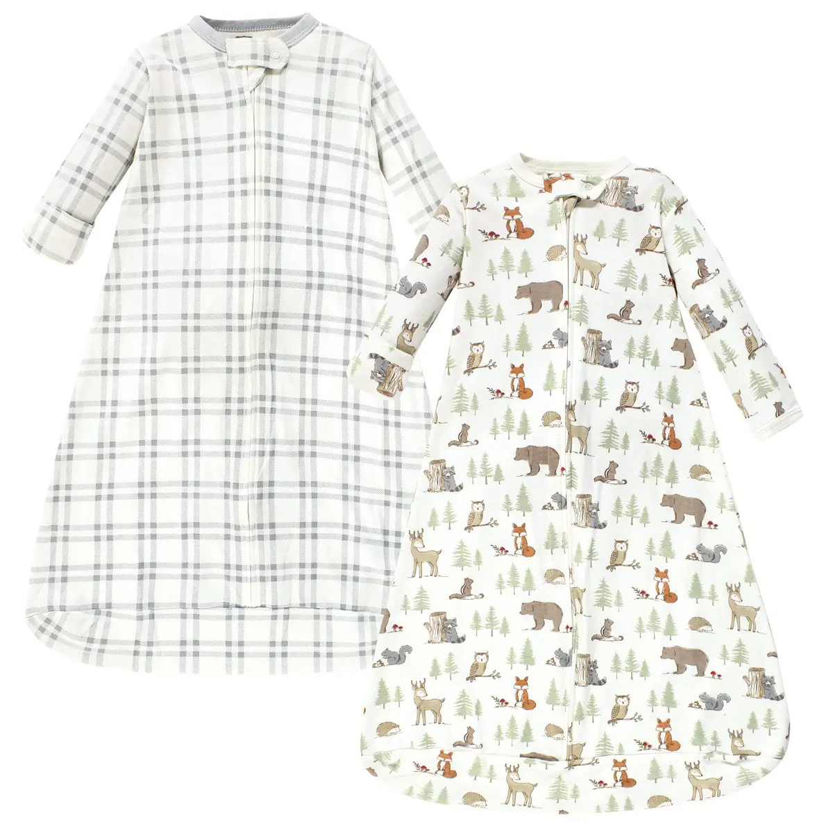 Hudson Baby Unisex Baby Cotton Long-Sleeve Wearable Sleeping Bag, Sack, Blanket, Forest Animals, 3-9 Months | Safe, Cozy & Breathable - main product image