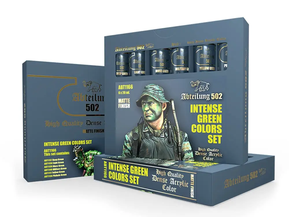 ABTEILUNG 502 Acrylic Set ABT1166 Intense Greens Colors Set (6x20ml Tubes) | Rich Green Tones for Art & Craft - main product image