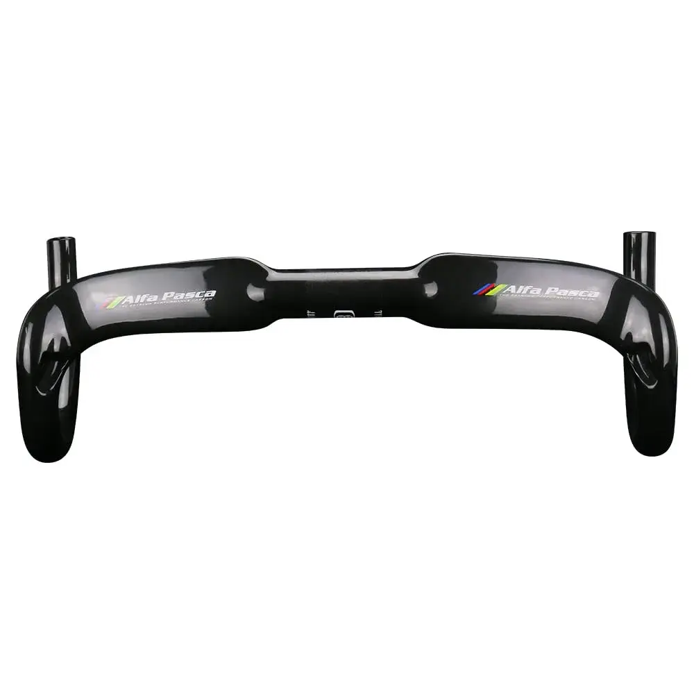 Alfa Pasca 31.8 x 420mm Black UD Glossy Carbon Fiber Aero Road Bike Handlebars - main product image