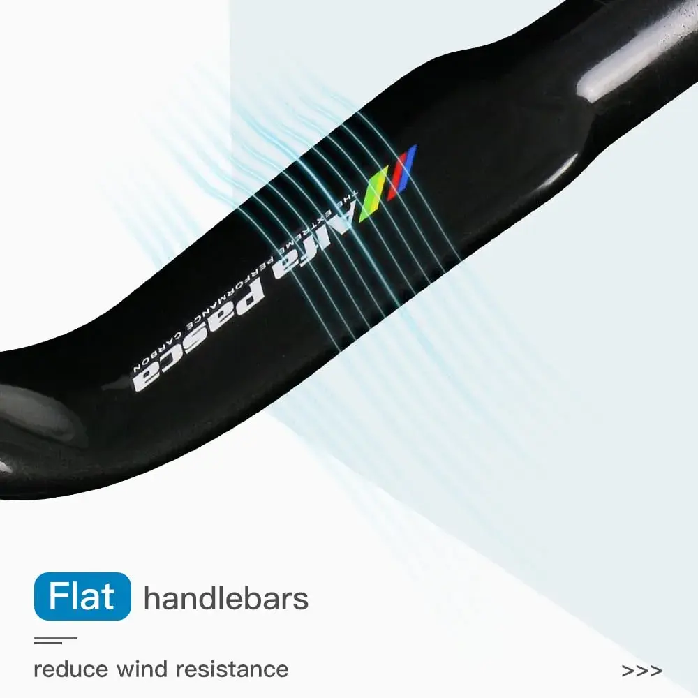 Alfa Pasca 31.8 x 420mm Black UD Glossy Carbon Fiber Aero Road Bike Handlebars - view 3