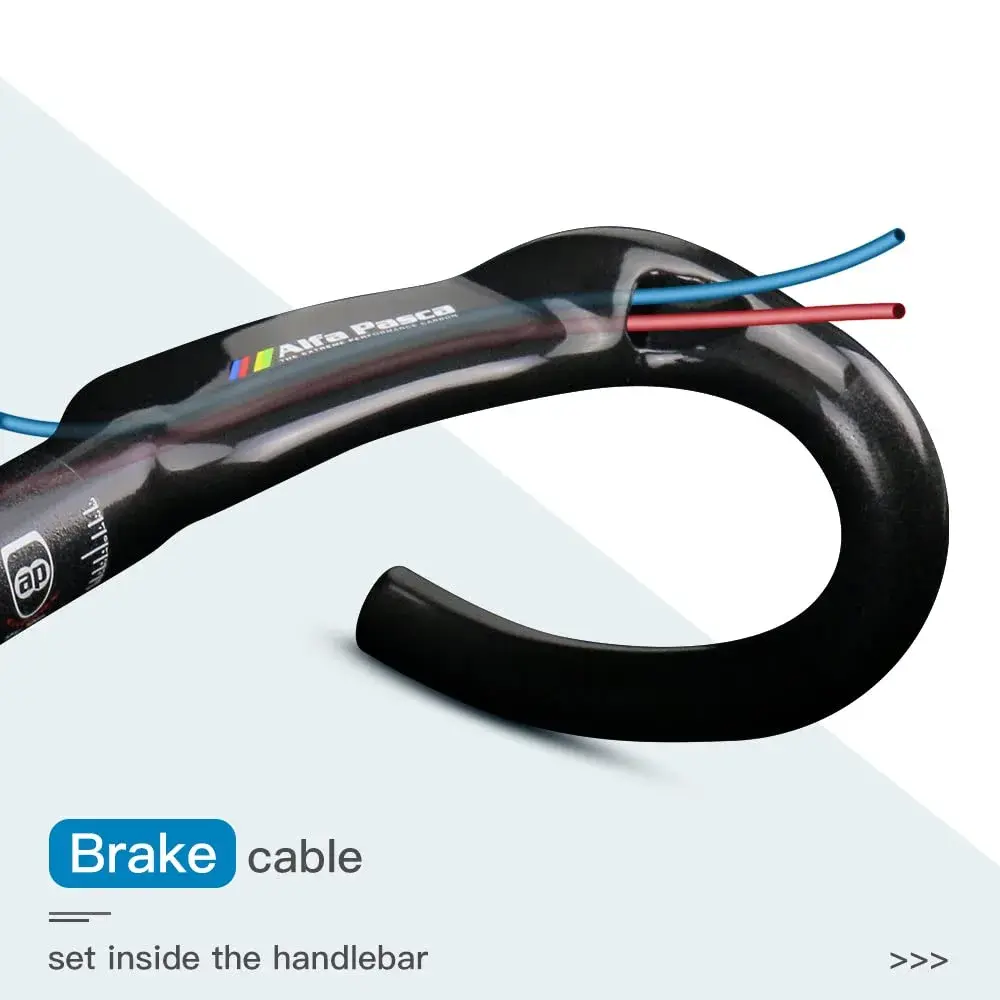 Alfa Pasca Carbon Fiber Drop Bars 31.8 x 400mm Aero Road Bike Handlebar | Lightweight & Internal Routing - view 4