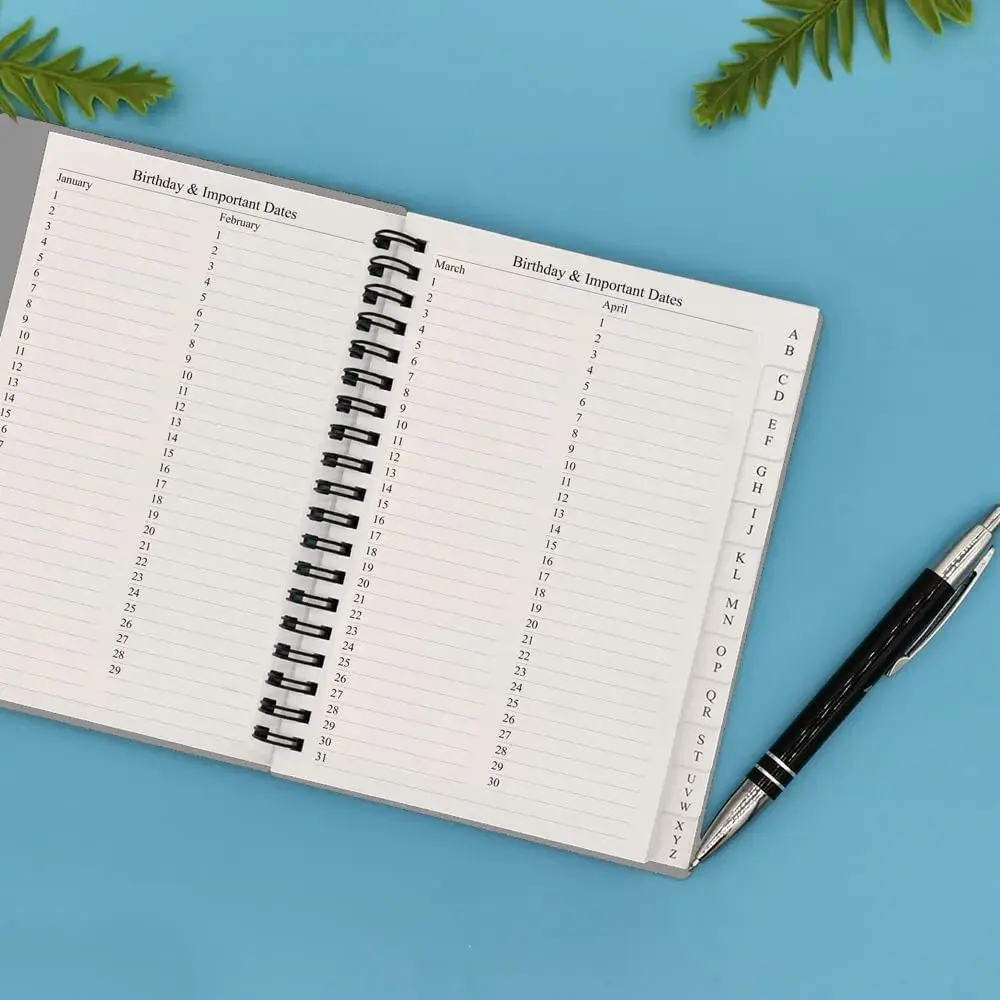 Nokingo Grey Address & Birthday Book with Tabs, 5x7 Inch | Organizer for Contacts, Passwords & Important Dates - view 3
