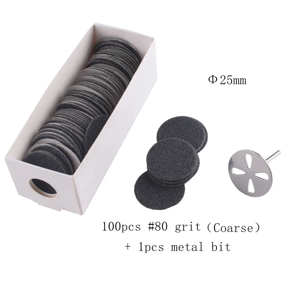 MZCMSL Foot Scraper Kit 100pcs Discs & Metal Nail Bit, Coarse Grit | Pedicure & Callus Removal - view 2