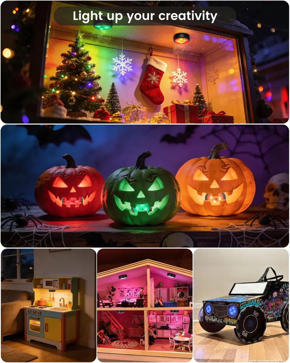 TECOMLIGHT Puck Lights with Remote 6 Pack | 13 Colors & White Tones, Battery-Operated, Adjustable Dimming - view 7