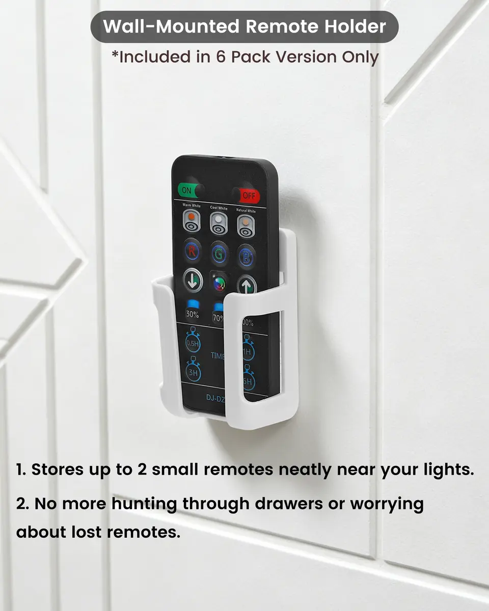 TECOMLIGHT Puck Lights with Remote 6 Pack | 13 Colors & White Tones, Battery-Operated, Adjustable Dimming - view 9
