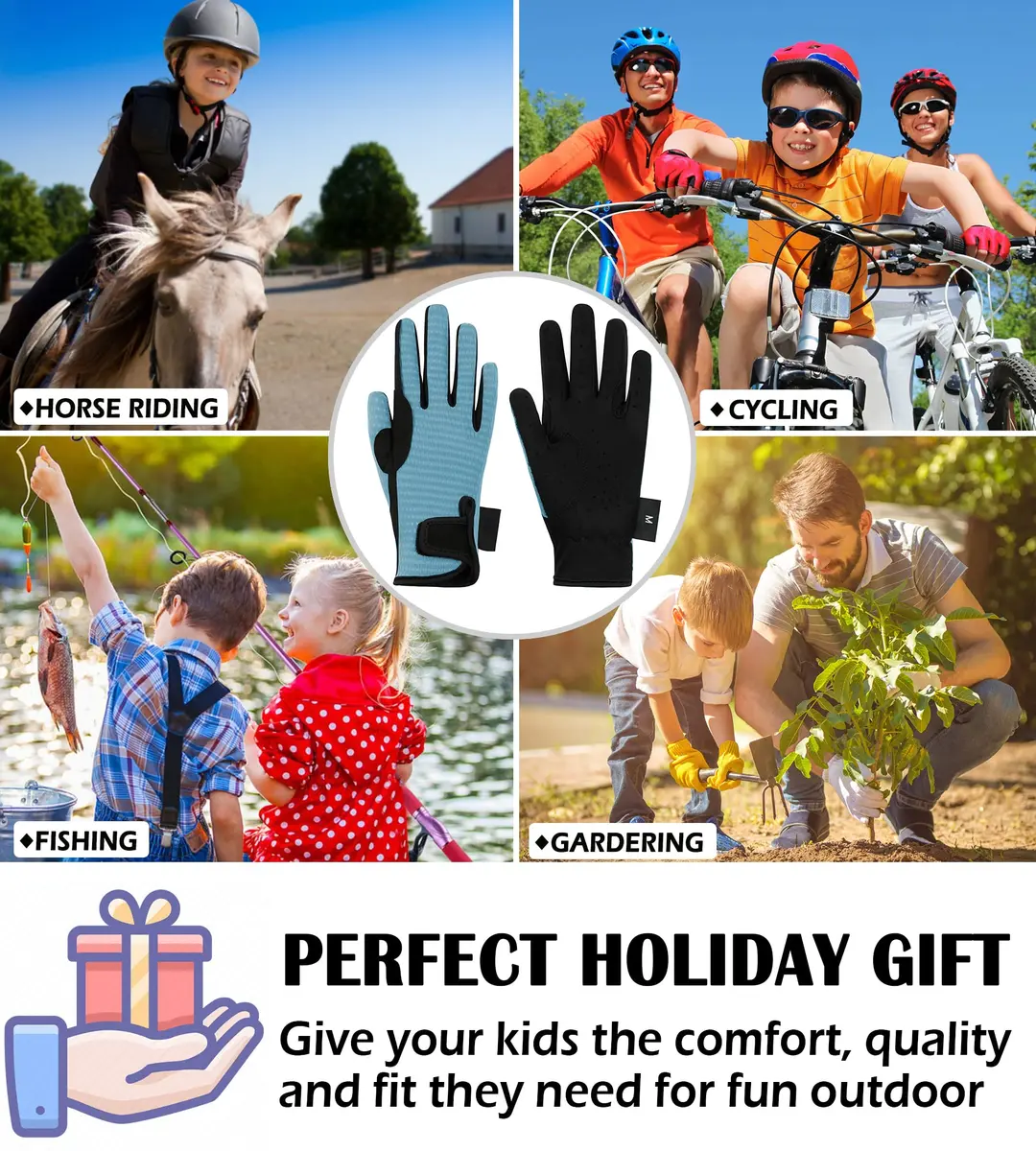 Thapower Kids Horse Riding Gloves Children Mesh Equestrian Gloves | Breathable Summer-Weight Mesh & Reinforced Grip (enabling safe riding in warm weather, suitable for ages 10-12) - view 5