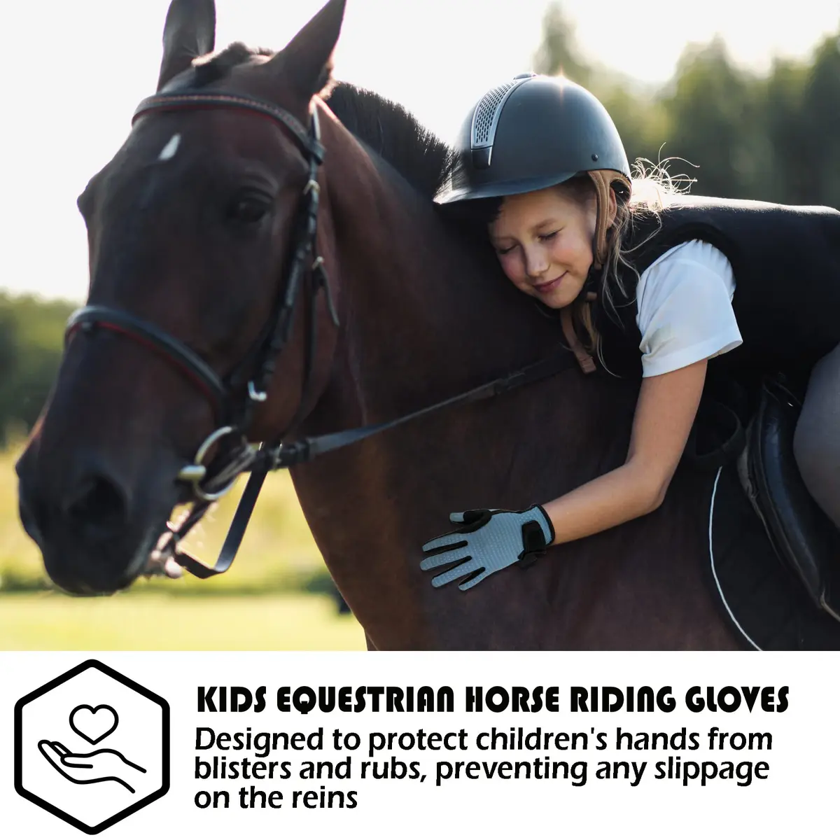 Thapower Kids Horse Riding Gloves Children Mesh Equestrian Gloves | Breathable Summer-Weight Mesh & Reinforced Grip (enabling safe riding in warm weather, suitable for ages 10-12) - view 2