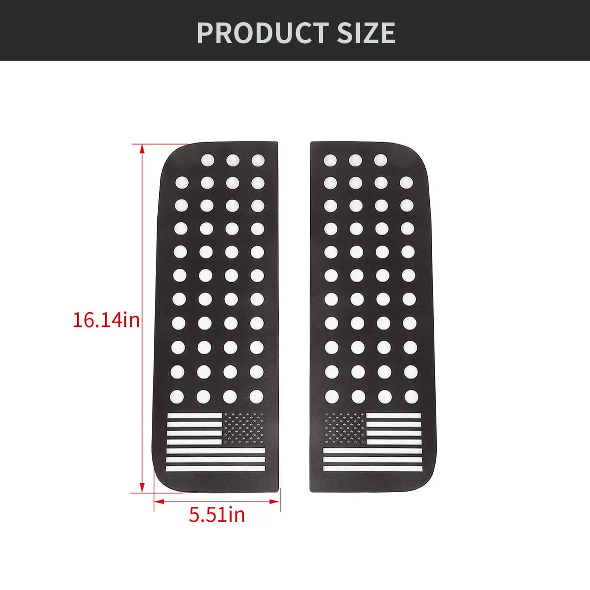 Hoolcar Black American Flag Sticker Decal Aluminum Alloy for Jeep Wrangler JL & Gladiator | Patriotic Modern - view 6