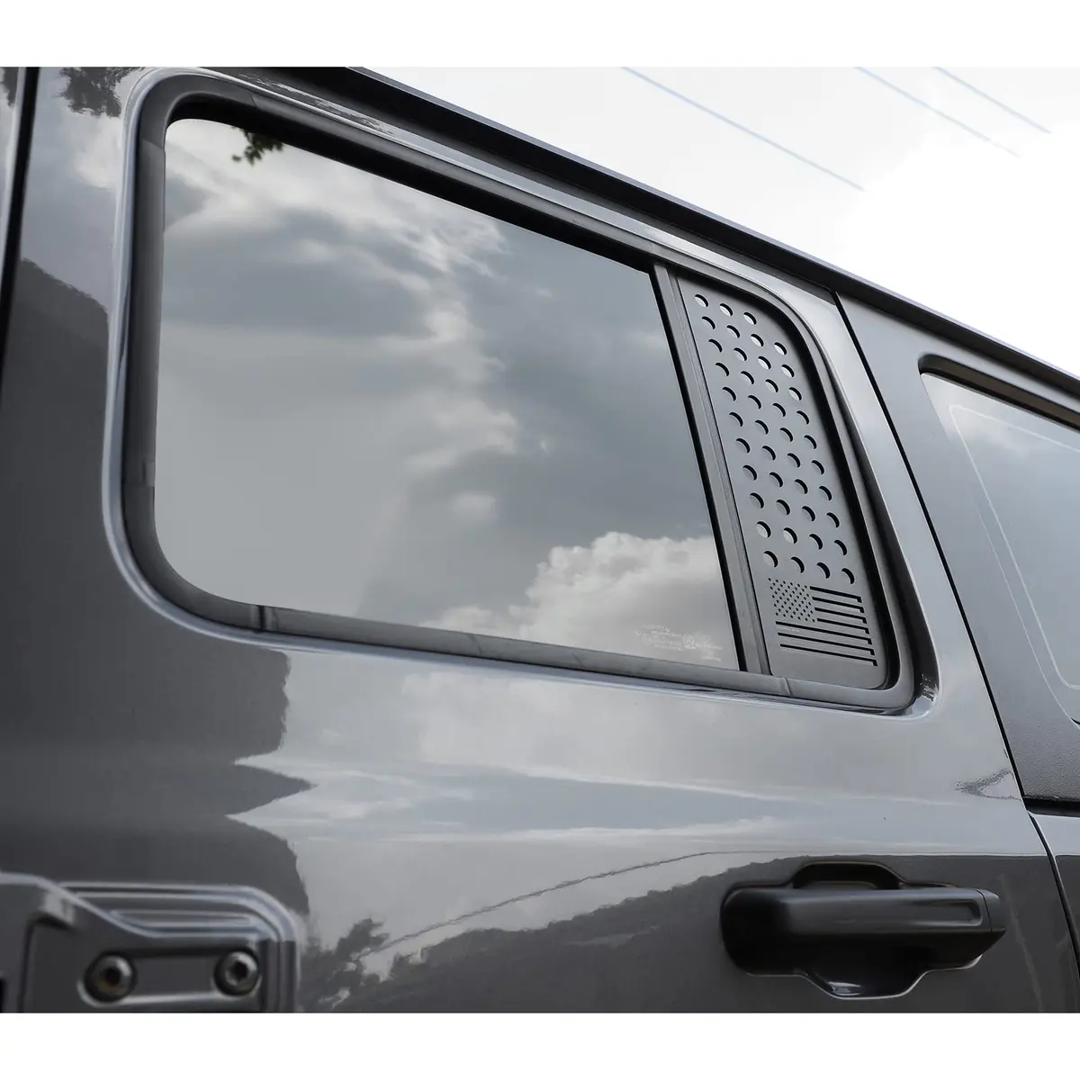 Hoolcar Black American Flag Sticker Decal Aluminum Alloy for Jeep Wrangler JL & Gladiator | Patriotic Modern - view 4