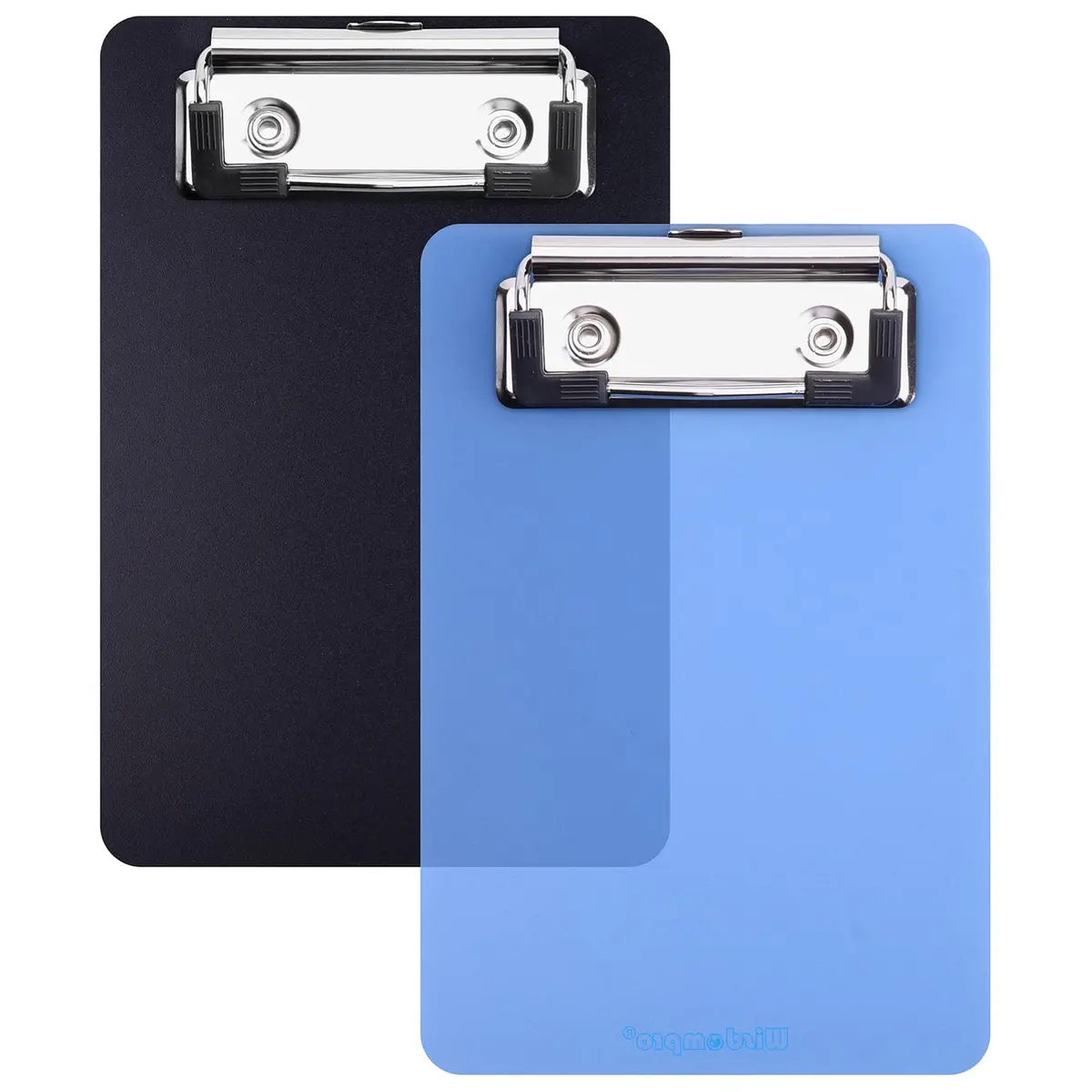 Wisdompro Black 2 Pack Mini Clipboards 10cm (4") x 15cm (6") | Lightweight Polypropylene & Stainless Steel Clip - main product image