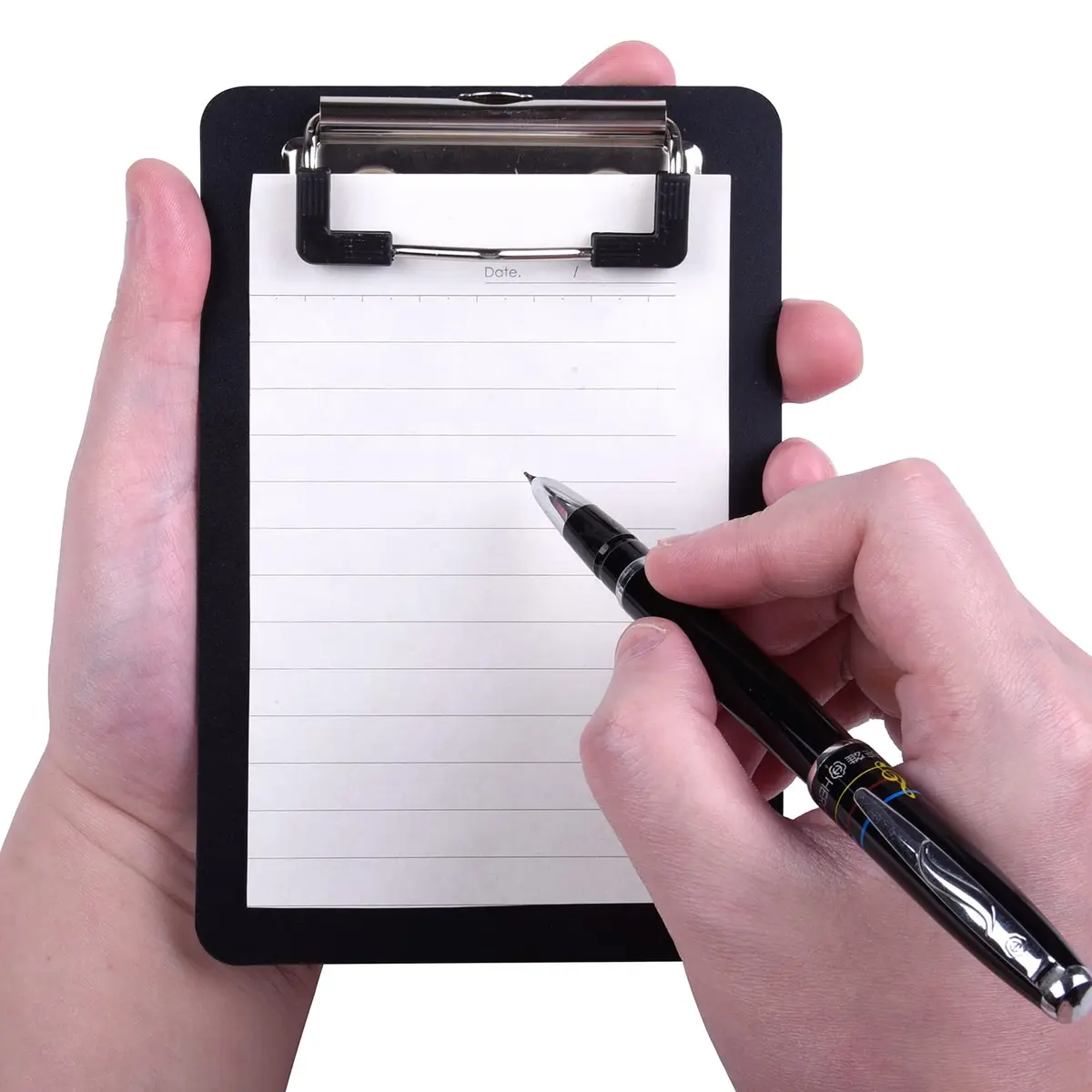 Wisdompro Black 2 Pack Mini Clipboards 10cm (4") x 15cm (6") | Lightweight Polypropylene & Stainless Steel Clip - view 2