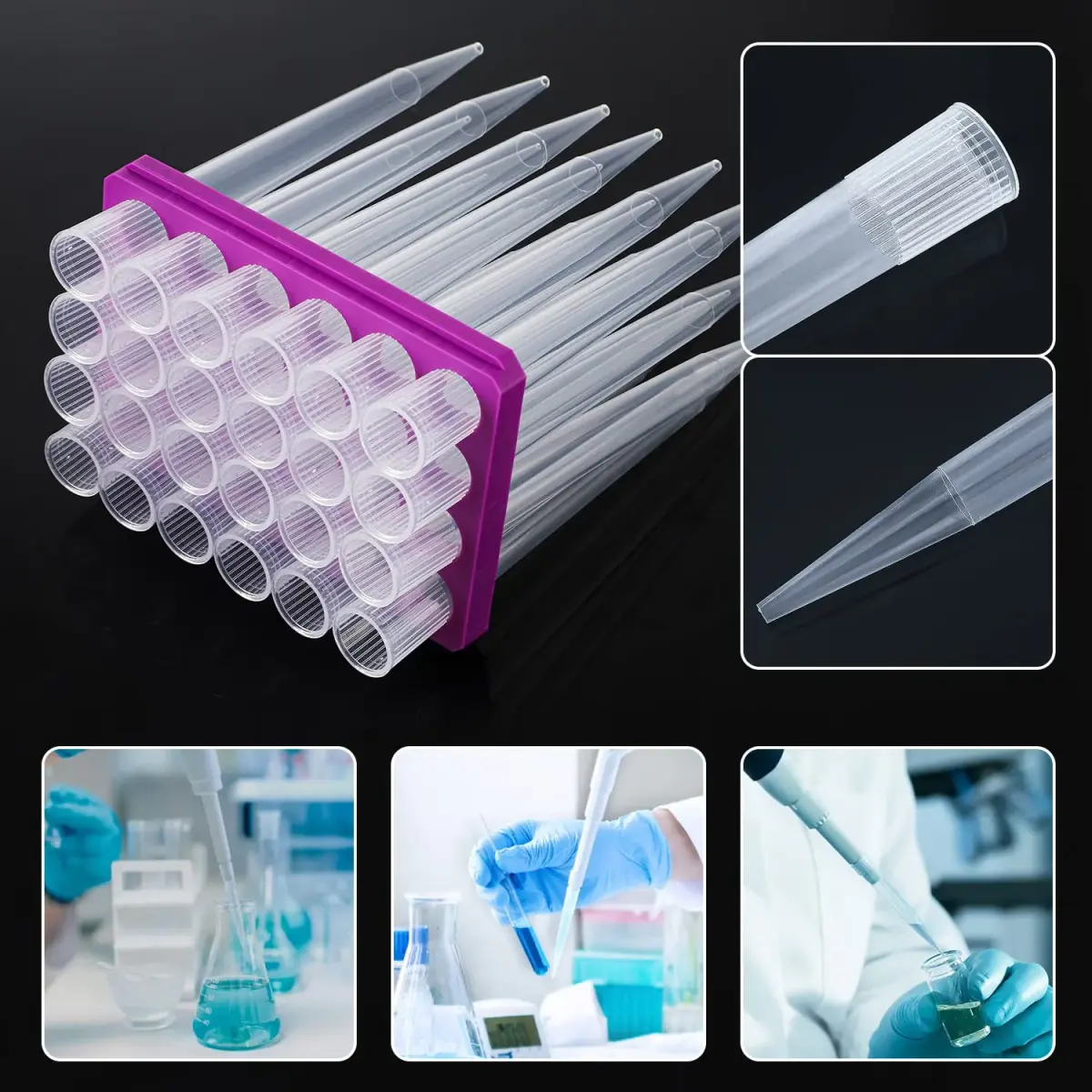 FOUR E'S SCIENTIFIC 10mL Pipette Tips Rack | Autoclavable Polypropylene (PP), Transparent - view 6