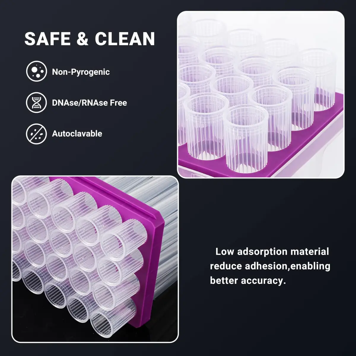 FOUR E'S SCIENTIFIC 10mL Pipette Tips Rack | Autoclavable Polypropylene (PP), Transparent - view 3